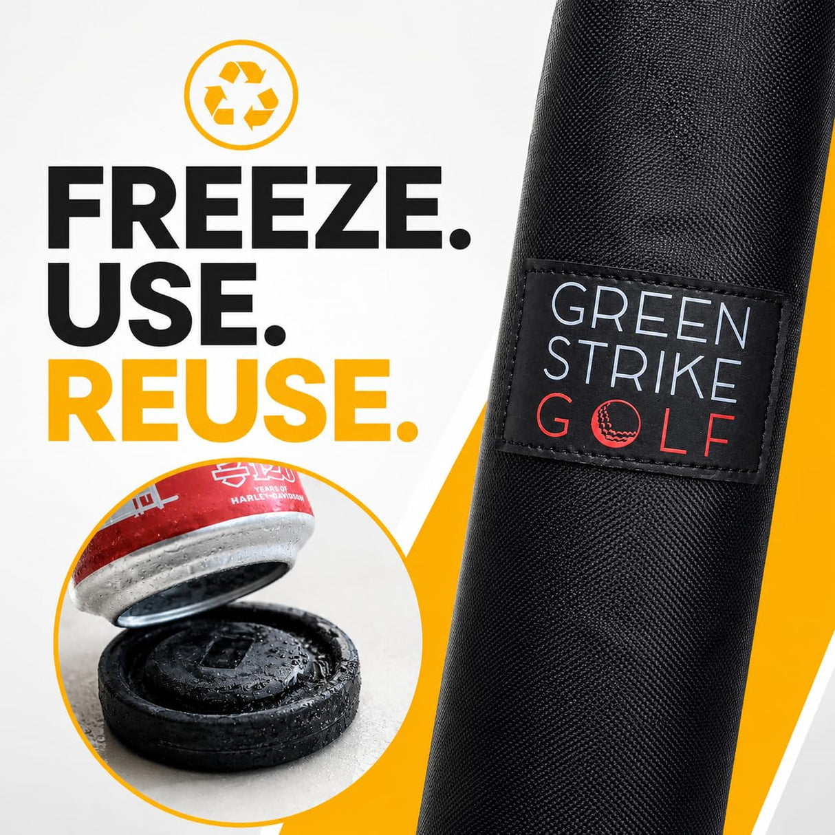 Ice Pucks for Beer Sleeve (7-Pack) – Reusable Leak-Proof Ice Packs for Golf Cooler Bags – Can Shaped Freezer Discs – Keeps Cans Cold for Hours – Fits Most Beer Sleeves – Golf Gifts for Men