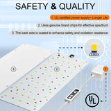 DOMMIA Panel Grow Light for Indoor Plants, 20W Ultra-Thin Full Spectrum LED Grow Light for Shelf & Cabinet, Dimmable with 6/12/16H Timer, Warm White, 1-Pack