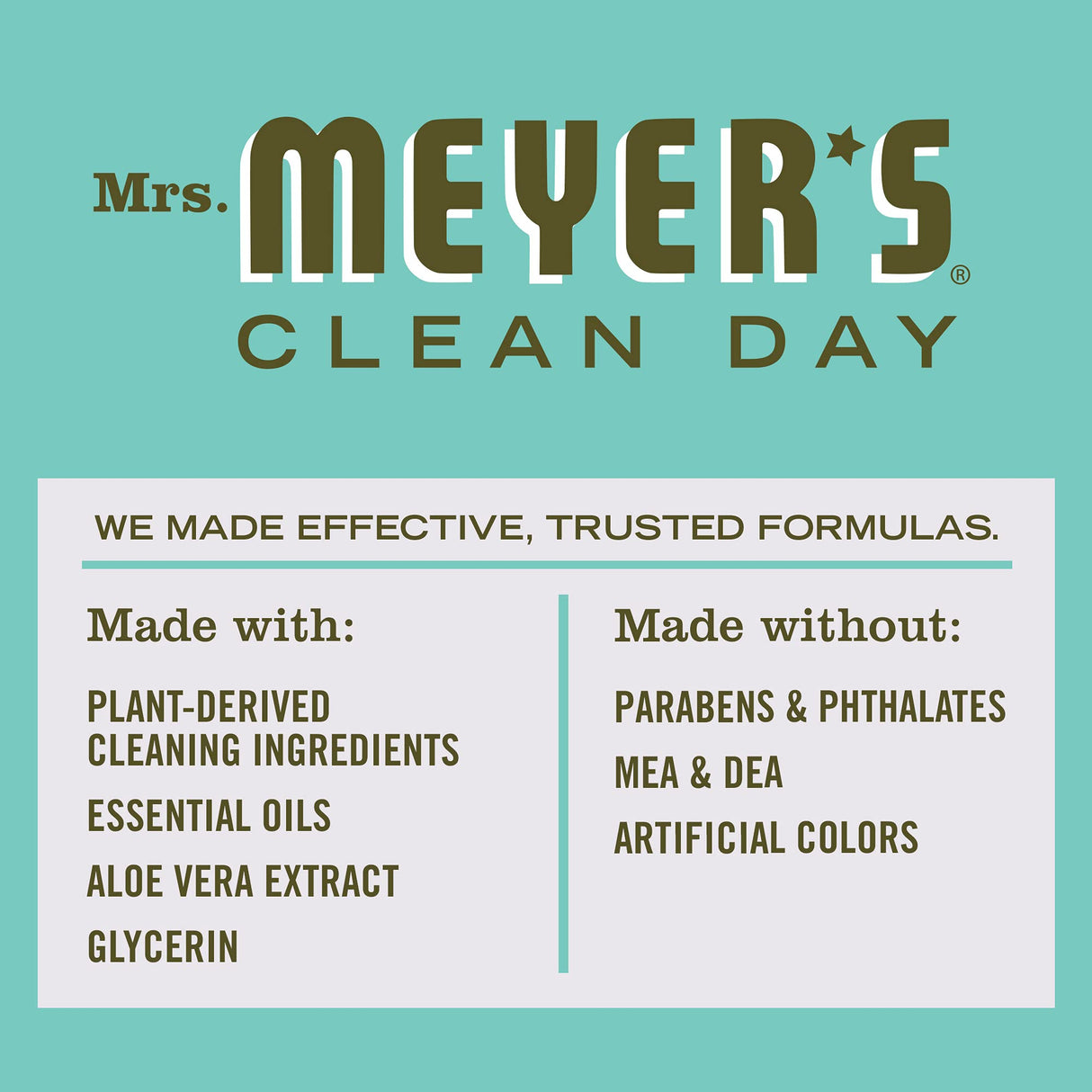 MRS. MEYER'S CLEAN DAY Liquid Dish Soap, Biodegradable Formula, Basil, 16 fl. oz - Pack of 6