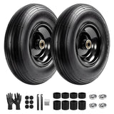 LTNICER (2-Pack) 4.00-6 Wheelbarrow Tires and Wheels, 13" Pneumatic Tire with 5/8" or 3/4" Bearings, Heavy Duty Replacement Wheel for Wheelbarrow, Garden Cart, Hand Truck