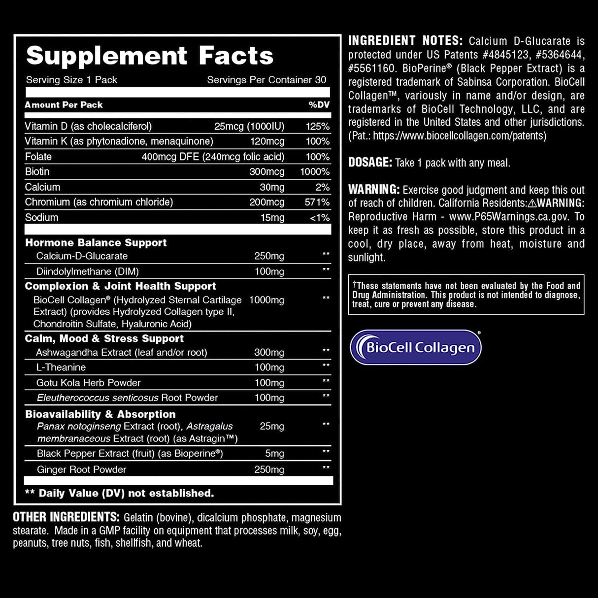 Animal Power Balance – Women's Alpha F Comprehensive Formula – Supports Hormonal Balance, Complexion, Hair, Nails, Mood and Stress, Intestinal Health, & Bone and Joint Health – 30 Packs