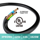 2 Way Power Extension Cord Splitter 20 Ft Total (8+6+6)-3 Prong 1 to 2 Extension Cord Cable Y Splitter-Outlet Adatper-SJTW Outdoor for Halloween Christmas Lighting Landscaping-16AWG 13A 125V-UL-1T2