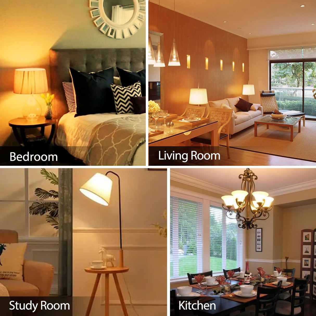 TJOY 24 Pack A19 LED Light Bulbs Soft Warm White 2700K, 60 Watt Equivalent, Efficient 9W, E26 Standard Base, Non Dimmable Energy Saving Warm Light Lamp Bulb, 800LM 120V, for Home, Bedroom, Living Room