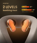 RENPHO Neck Massager with Heat [2025 Upgraded], 6D Cordless Neck Massager for Pain Relief Deep Tissue, Deep Kneading Shoulder Massage, Mothers Day Gifts for Women Men Mom Dad, Khaki