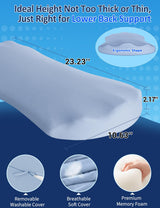 Lower Back Pain Relief Pillow for Sleeping Memory Foam Lumbar Support Pillow for Side Back Sleepers - Ergonomic Waist Pillow - Back Pain Relief Wedge Cushion Bolster Pillow for Bed, Car, Sofa