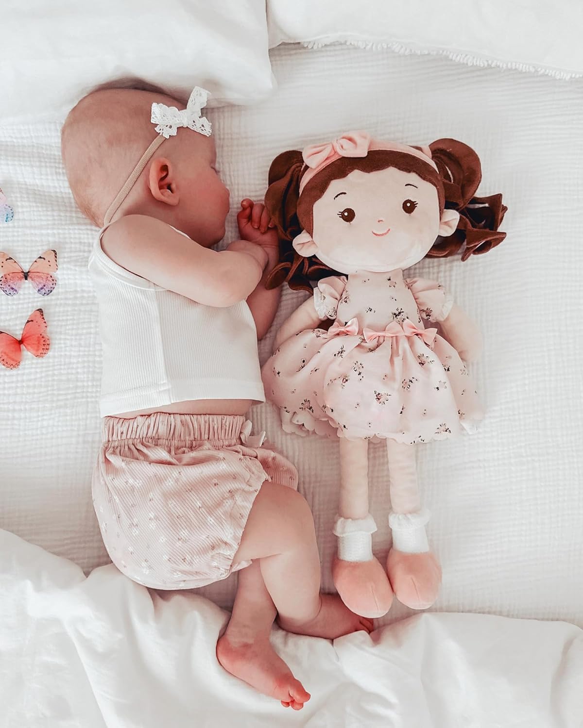 LeyaDoll Personalized Soft Baby Doll Toys for Girls (16''), My First Christmas Dolls, Leya Doll Baby Rag Doll Plush Toys for Toddler Kids Infants -Christmas Special - Princess Breeze