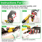 Twidec/230PCS Battery Cable Ends Kit AWG 8 6 4 2 1 1/0 2/0 Heavy Duty Copper Lugs Cable Wire Lugs,Copper Ring Terminals Connectors with Heat Shrink Tube and Hydraulic Crimping Tool With 9 Die