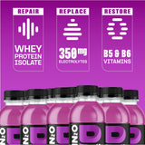 Protein2o Hydration Drink - 2-in-1 Liquid Clear Whey Protein Isolate and Electrolyte Drink - 15g Protein, Vitamins B5, B6 - Post-Workout Recovery - 16.9 Fl Oz - 12 Count Grape