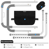 Panta Bed Rails for Elderly Adults, Adjustable Bed Assist Bar for Seniors, Medical Bed Safety Rail with Storage Bag and Fixing Strap, Portable Bed Cane Fit King, Queen, Full, Twin, Medium, Grey