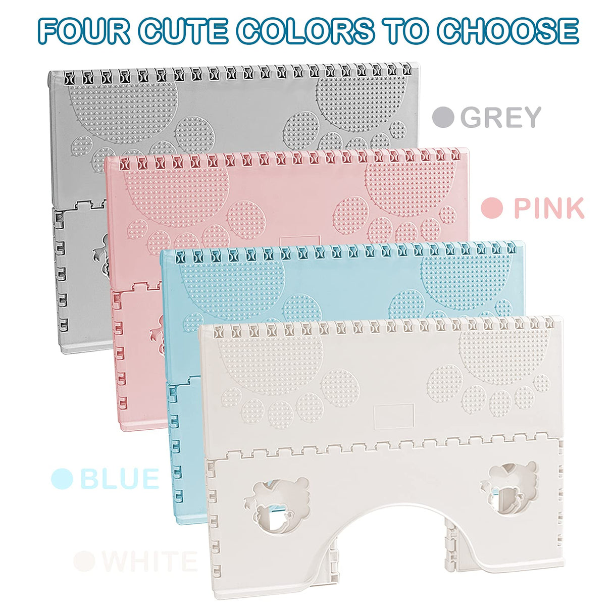 Foldable Toilet Stool, 7 inches Healthy Squatting Posture Poop Stool with Anti-Slip Feet by CHEAGO, Portable Travel Foot Stool for Toilet, Unique Folding Design Compact&Wide footrest (Snow White)