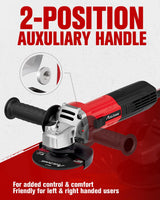 AVID POWER Angle Grinder, 7.5-Amp 4-1/2 inch Electric Grinder Power Tools with Grinding and Cutting Wheels, Flap Disc and Auxiliary Handle for Cutting, Grinding, Polishing and Rust Removal - Red