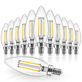 Hizashi E12 Candelabra Bulb 40 watt Equivalent, Dimmable Candelabra LED Light Bulbs Soft White 3000K, 90+CRI 4W 450LM B10 LED Candle Bulb, Candelabra Base, UL Listed, 12 Pack