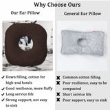 Wuronsa Ear Piercing Pillow for Side Sleepers, Pillow with an Ear Hole for CNH and Ear Pain Ear Inflammation Pressure Sores, O-Shaped Side Sleeping Pillow, Ear Guard Pillow(Dark Brown)