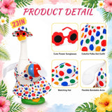Summer Porch Goose Outfits Bikini Goose Outfits Fits 23 Inch Cement or Plastic Goose Statue Beach Swimsuit Lawn Geese Clothes with Hat and Sunglasses for Outdoor Summer Garden Patio Yard Decor