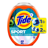 Tide Power PODS Laundry Detergent Pacs with Febreze Sport, 45 Count, HE Compatible, Febreze Freshness with Sport Odor Defense, Tide PODS Laundry Detergent