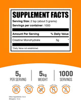 BulkSupplements.com Creatine Monohydrate Powder - Creatine Supplement, Micronized Creatine, Creatine Powder - Unflavored & Gluten Free, 5g (5000mg) per Servings, 5kg (11 lbs) (Pack of 5)