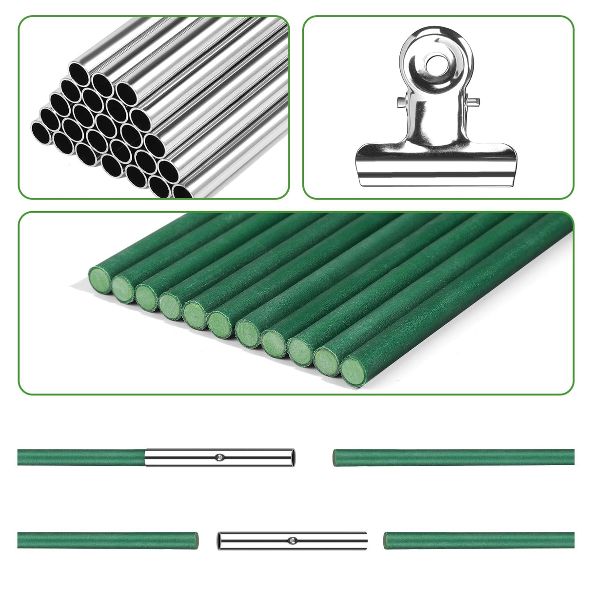 RIFNY 72 PCS Garden Hoops for Raised Beds, Greenhouse Hoops for Row Cover