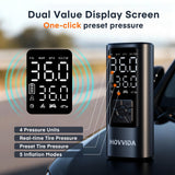 HOVVIDA Tire Inflator Portable Air Compressor, Bike Pump, Air Pump for Car Tires 150PSI with Digital Pressure Gauge, Auto Shut-Off, Fast Inflation, Bike Tire Pump for Car, Motorcycle, Bike, Ball