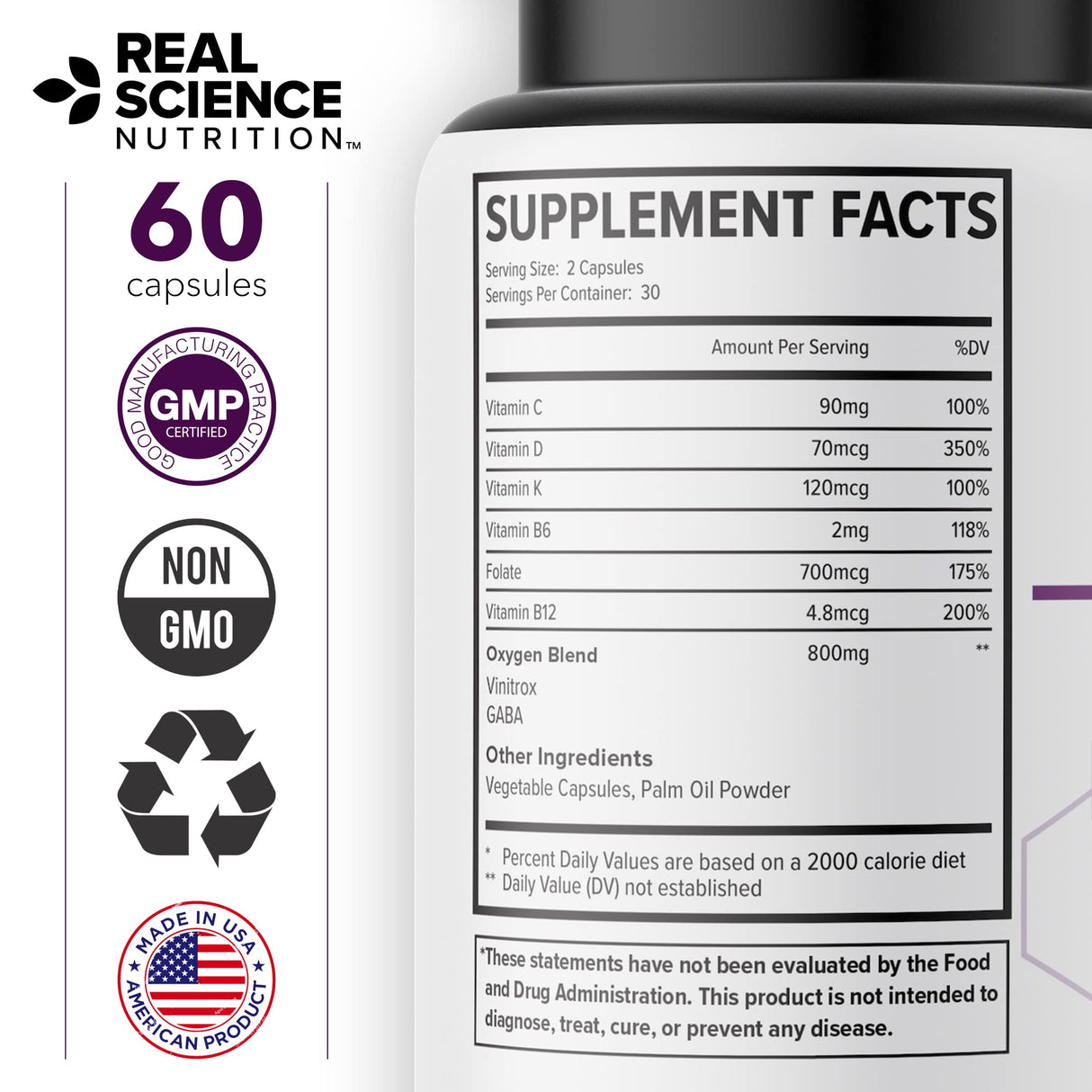 Real Science Oxygenate Miracle – Lung Support Supplement to Help Relieve Wheezing, Shortness of Breath, Rapid Heart Rate & Fatigue – Improves Circulation for Clear Lungs & Breath Support, 60 Caps