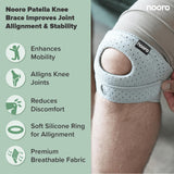 nooro Patella Knee Brace - Adjustable Knee Brace for Men and Women with Side Stabilizers, Open Patella Support for Injuries, Running, Sports, and Workouts - 1 pack
