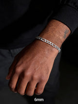 PROSTEEL Stainless Steel Figaro Link Chain Bracelet 6mm 7.5 Inch Men Jewelry