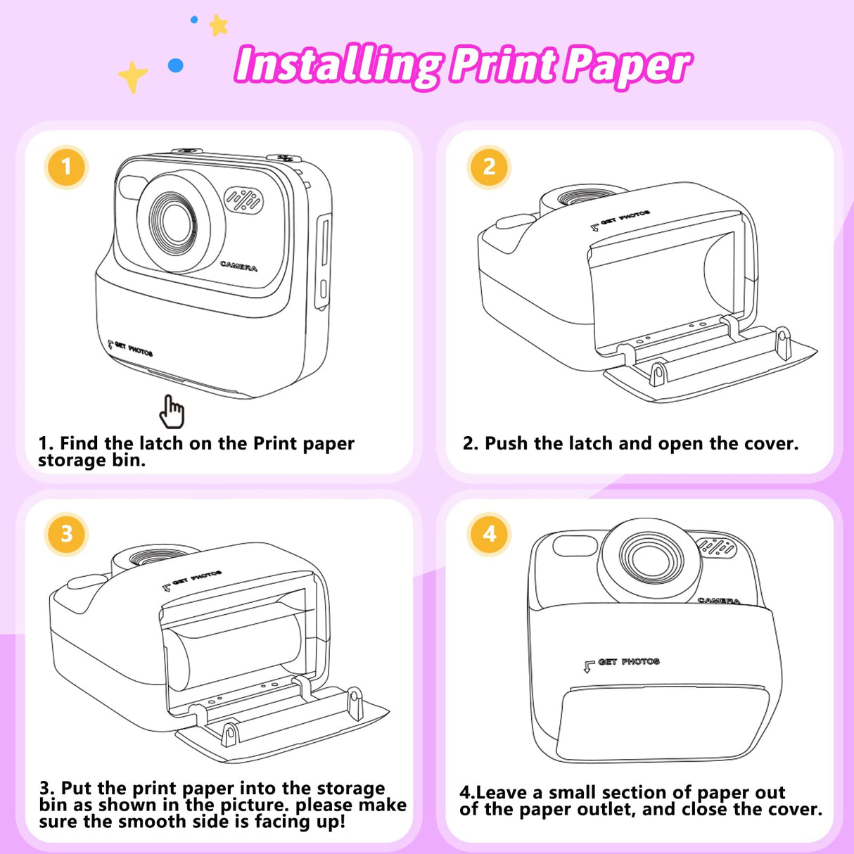 Kids Instant Digital Cameras for Boys and Girls, 1080P HD Dual-Lens Selfie Digital Camera with Print Paper & 32G Card, Christmas Birthday Gifts Toys for Toddler and Teenagers Age 3-16 Years Old