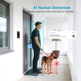 Cookedixo 1080P Wireless Video Doorbell Camera, Battery Powered Door Chime, Night Vision, 2-Way Audio, Smart AI Human Detection, Cloud Storage, Home Security Door Bell