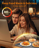 Food Warming Mat, Electric Warming Tray with 6 Level Temperature Settings,6 Hours Timer, Graphene Rapid Heating, Auto Shut-Off, Roll Up Food Warmer for Buffets Party, Countertop,Gatherings