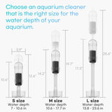 IRUZIO 2‑in‑1 Aquarium Gravel Cleaner Vacuum, Small — Air‑Pump‑Driven, Near‑Zero Water Loss, Quiet 45‑50 dB, Fits 7‑10.6 in Water Depth (Measured from Substrate)