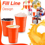 100 Pack 16 Ounce Halloween Plastic Party Cups Disposable Heavy Duty Drinking Water Cups for Holiday Christmas Festival Wedding New Year Party Supplies(Orange)