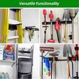 PIYILO Garage Tool Organizer Wall Mount with 48 inches Rails and 6 Double-layer Hooks, Garden Tool Rack Heavy Duty, Garage Hanging Storage Rack For Yard Tools, Shovel, Shed