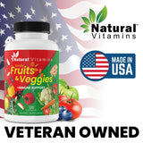 Fruits & Veggies Supplement Capsules - High-Potency Daily Wellness Blend - Packed with Essential Vitamins, Antioxidants, and Minerals - Supports Balanced Nutrition & Optimal Health (Red & Green)