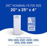 AprilAire 210 Replacement Filter for AprilAire Whole House Air Purifiers - MERV 11, Clean Air & Dust, 20x25x4 Air Filter (Pack of 1)