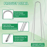 8 Gauge Landscape Staples, FUIJOL 12 Inch Heavy Duty U-Shaped Landscape Stakes, 100 Pack Galvanized Garden Staples for Weed Barrier Stakes, Ground Cover, Irrigation Tubing, Fence (100)
