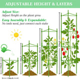 Moirsunt 66Inch Tomato Cage for Garden, 4Pack Plant Support Garden Stakes