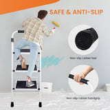 Sweetcrispy 3 Step Ladder, 330lbs Folding Step Stool with Anti-Slip Pedal