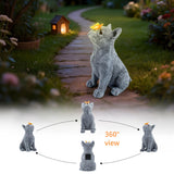 CIYSHO Dog Statue with Solar Butterfly, Cute French Bulldog Garden Statue Outdoor Decor for Outside Yard Lawn Patio Porch, Resin Garden Art Home Decorations Figurine, Dog Lovers Gifts for Women Mom