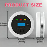 3-Pack Smoke and Carbon Monoxide Detector Combo, 2-in-1 Dual Sensor CO & Smoke Alarm, Battery Operated Carbon Monoxide Detectors with LCD Display for Home, Easy to Install