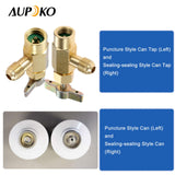 Aupoko R134A Self-Sealing Can Tap with R134A Tank Adapter and Valve Core Remover, 1/4’’ SAE Valve Refrigerant Dispenser with 1/4’’ Female and 1/2’’ Male Adapter, for Air Conditioner Manifold