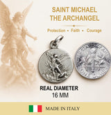 I G J Saint Michael The Archangel Medal - Patron Saint Medal, Small Size, 925 Sterling Silver, Made in Italy