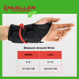 MUELLER Sports Medicine Green Fitted Wrist Brace for Men and Women, Wrist Pain Relief Support, Ideal for Carpal Tunnel, Tendonitis, Arthritis, Left Hand, Black, Large/X-Large