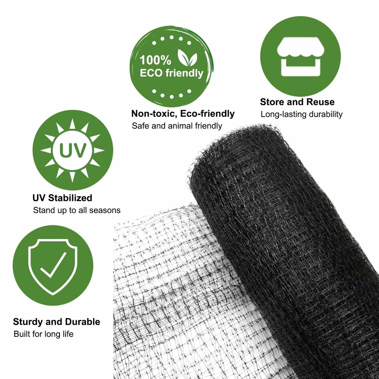 KLEWEE Bird Netting, 7.5 x 100 FT Heavy Garden Netting Deer Netting Fence