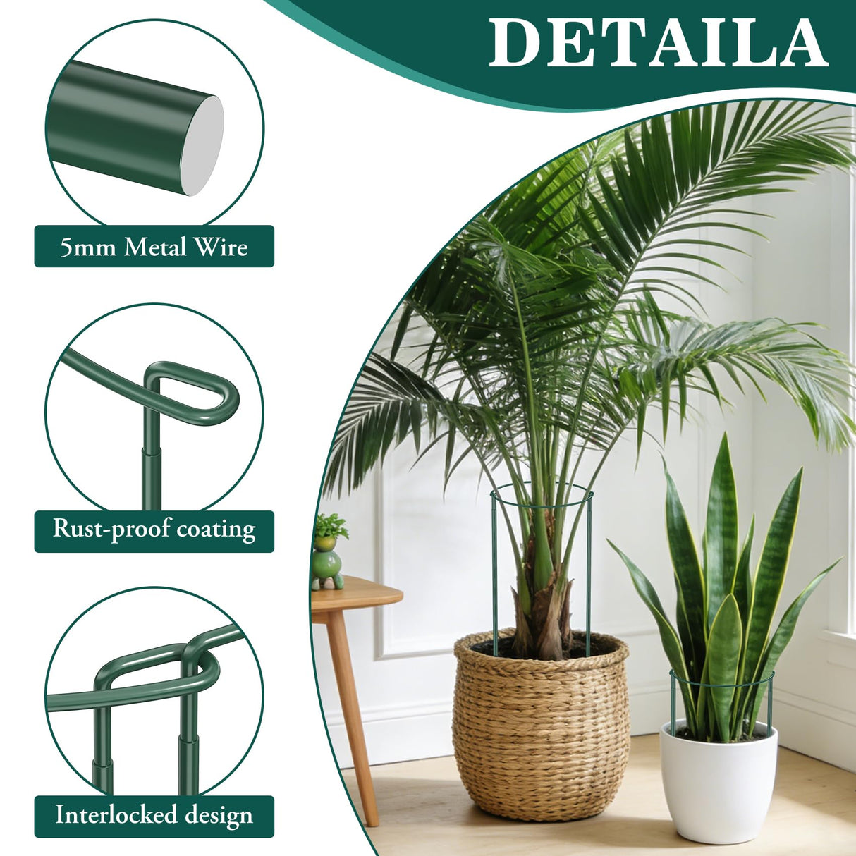 Unves 10 Pack Peony Cages and Supports, 13" W x 32" H Plant Support Stakes