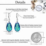EVEVIC Austrian Crystal Teardrop Drop Earrings for Women, French Hook