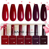 CANNI Dark Red Gel Nail Polish Set, 6Pcs 9ml Burgundy Gel Polish Kit