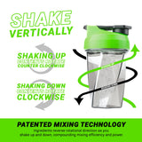 HELIMIX 1.5 Vortex Blender Shaker Bottle Holds Upto 20oz | No Blending Ball or Whisk | USA Made | Portable Pre Workout Whey Protein Drink Shaker Cup | Mixes Cocktails Smoothies Shakes | Top Rack Safe