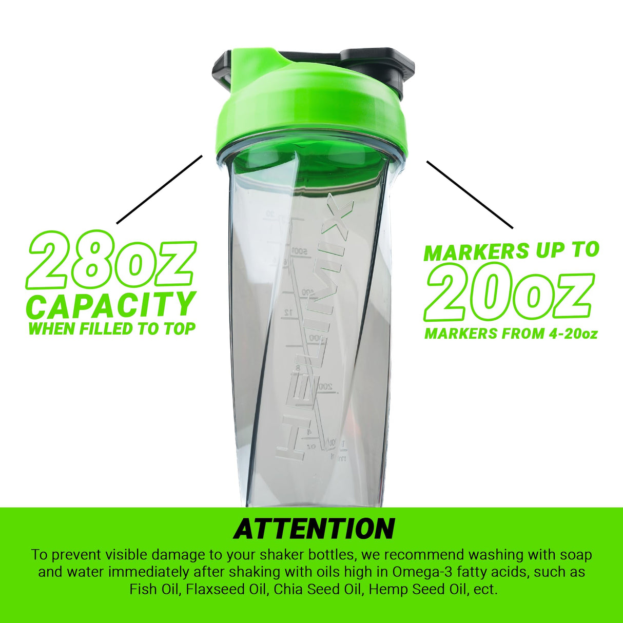 HELIMIX 2.0 Vortex Blender Shaker Bottle Holds upto 28oz | No Blending Ball or Whisk | USA Made | Portable Pre Workout Whey Protein Drink Shaker Cup | Mixes Cocktails Smoothies Shakes | Top Rack Safe