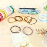 60 Pcs Crystal Beaded Bracelets Bulk, Colorful Stretch Bracelets for Women