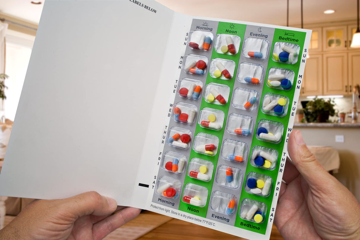 SureMed 7-Day, 4-Pass (4-doses per day) Multi-Med Disposable Blister Card Refill with 26 Cards & 26 Blisters