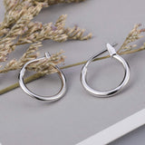 AoedeJ 925 Sterling Silver Hoop Earrings, High Polished Round Tiny Click-Top Hoop Earrings, Small Clasp Hoop Piercing Earrings (Inner Diameter-12mm 1/2'')